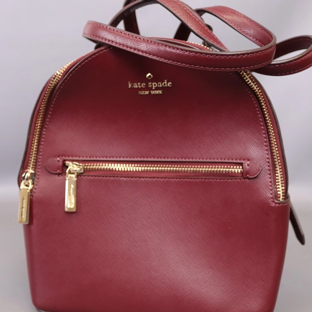 SOLD - Kate Spade Maroon Leather Backpack